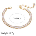 2021 new design golden zircon clavicle chain short necklace and bracelet set